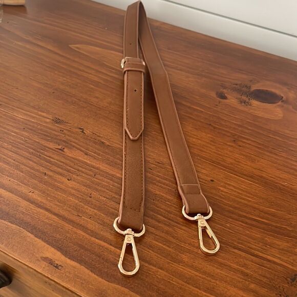 Brown Faux Leather Shoulder Strap - Picture 3 of 4